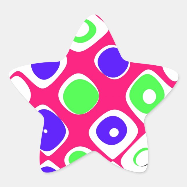Sticker Étoile sphère de couleur avec points de couleur (Devant)