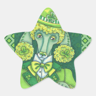 STICKER ÉTOILE ST. PADDY'S GREEN FRANÇAIS POODLE IRLANDAIS, CHIEN