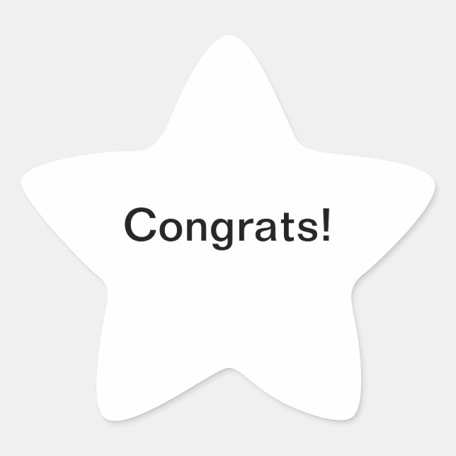 Sticker Étoile Star & Félicitations ! (Devant)