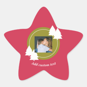 Sticker Étoile star noël rouge personnalisable photo
