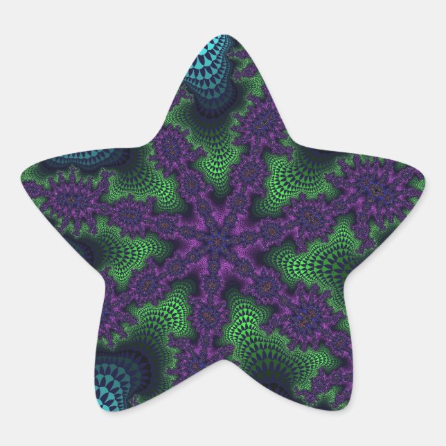 Sticker Étoile Starburst turquoise et vert (Devant)