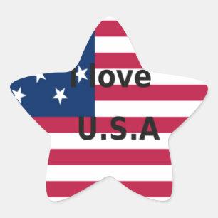 Sticker Étoile Stars & Stripes & Love : A Patriotic USA Design