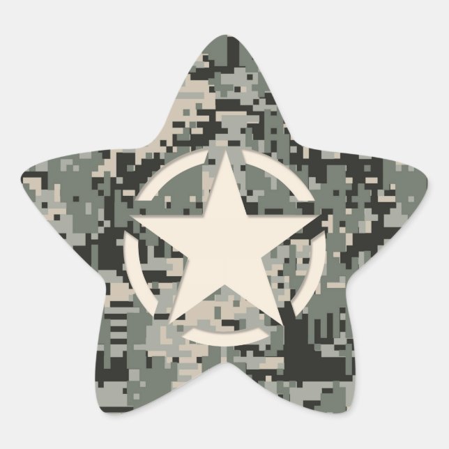 Sticker Étoile Stylo Star sur le Camouflage numérique (Devant)