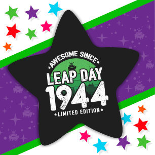Sticker Étoile Super depuis 1944 Leap Année Jour Février 29 Anniv