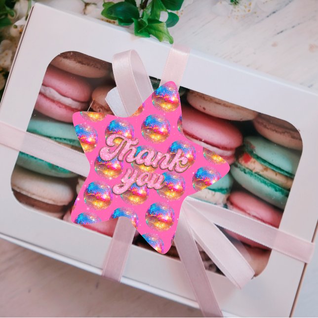 Sticker Étoile Super Disco Ball fête d'anniversaire Gold Pink Par (Créateur téléchargé)