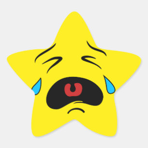 Sticker Étoile Super triste visage de Pleure Emoji