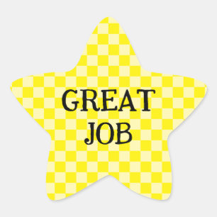 Sticker Étoile Superbe travail à carreaux jaunes