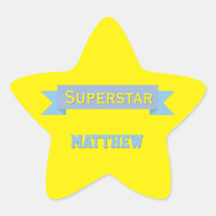 Sticker Étoile Superstar avec nom personnalisé