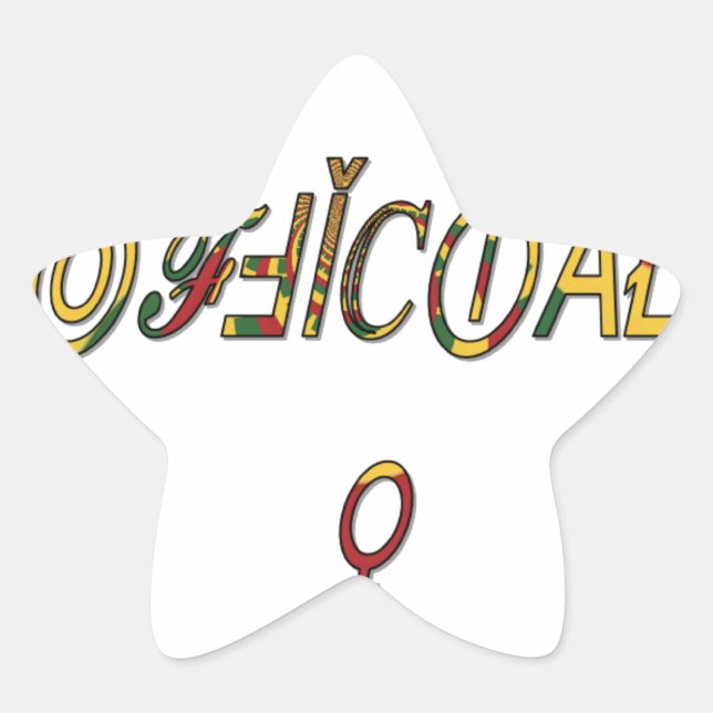 Sticker Étoile Symbole féminin inversé "OFFICIAL" Imprimer (Devant)