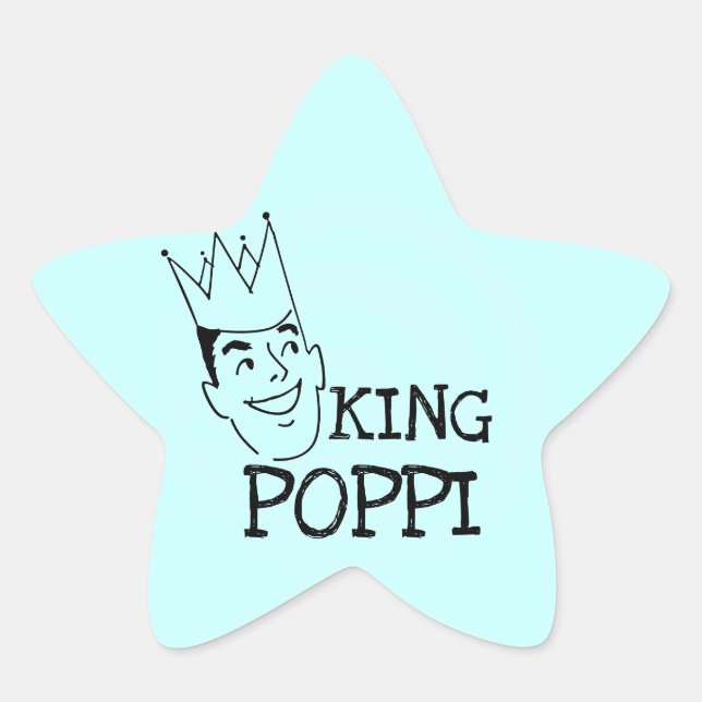 Sticker Étoile T-shirts et cadeaux King Poppi (Devant)