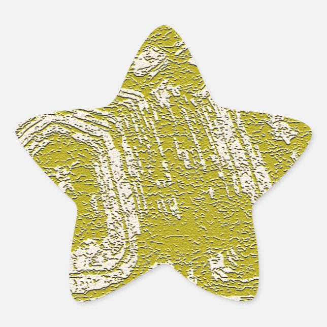 Sticker Étoile Taureau de moutarde imprimé abstrait par LeahG (Devant)