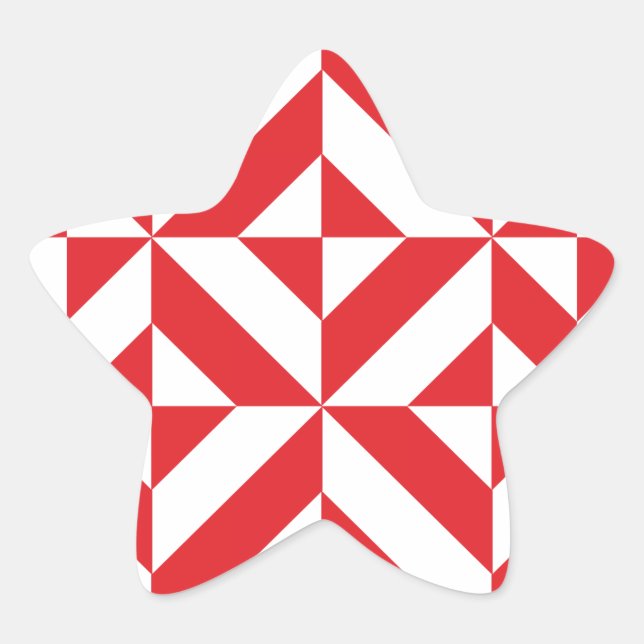 Sticker Étoile Tchry Red Geometric Deco Cube Pattern (Devant)