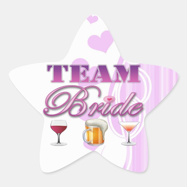 Sticker Étoile Team Bride Drinks Bridesmaiers Mariage Bridal Part (Devant)