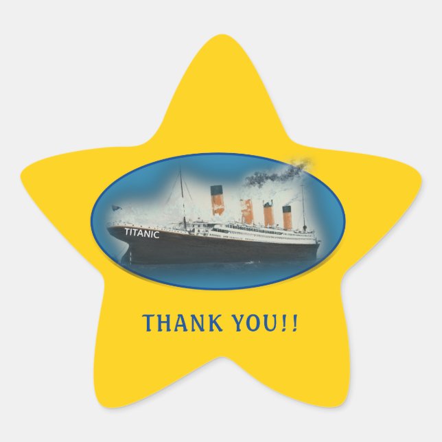 Sticker Étoile Titanic Merci jaune Faveur (Devant)