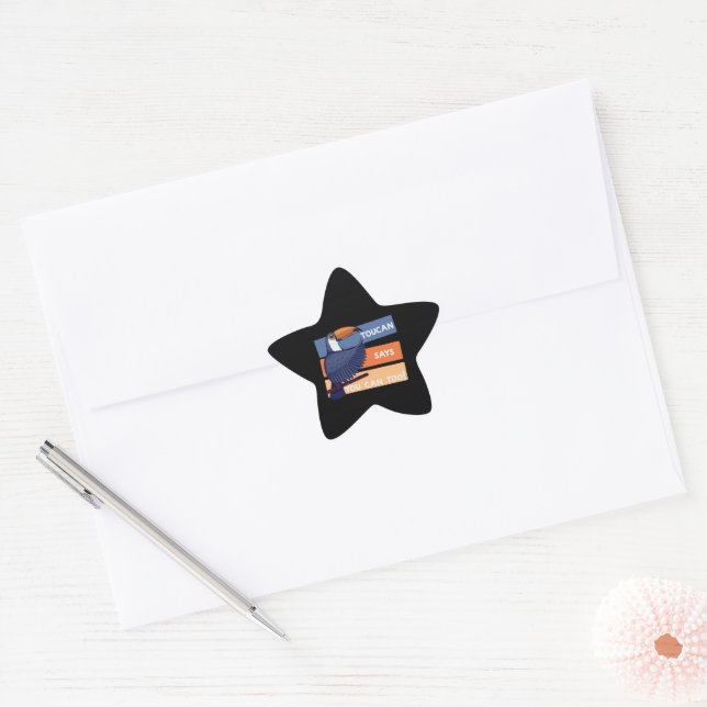 Sticker Étoile Toucan coloré avec message positif (Enveloppe)