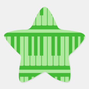 Sticker Étoile Touches de piano modèle vert