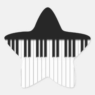 Sticker Étoile Touches de piano noir et blanc