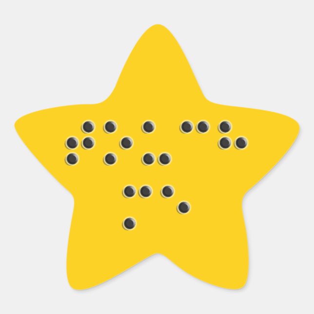 Sticker étoile Touchez-moi (Braille) (Devant)