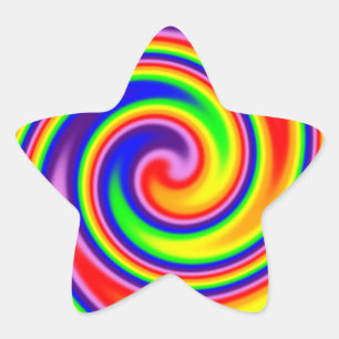 Sticker Étoile Tourbillon lumineux de couleurs arc-en-ciel Spiral