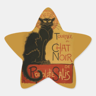 Sticker Étoile Tournee de Conversation Noir Chat noir
