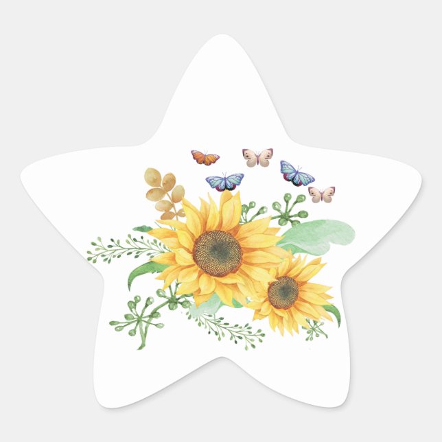 Sticker Étoile tournesol printemps (Devant)