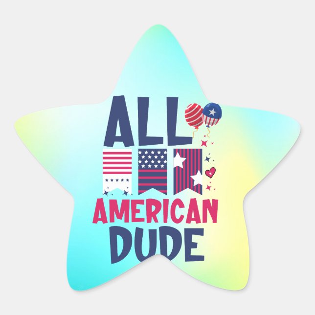 Sticker Étoile Tous les américains Dude-96993 (Devant)
