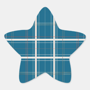 Sticker Étoile Tradition Plaid Cosy Log Cabine Turquoise Noël