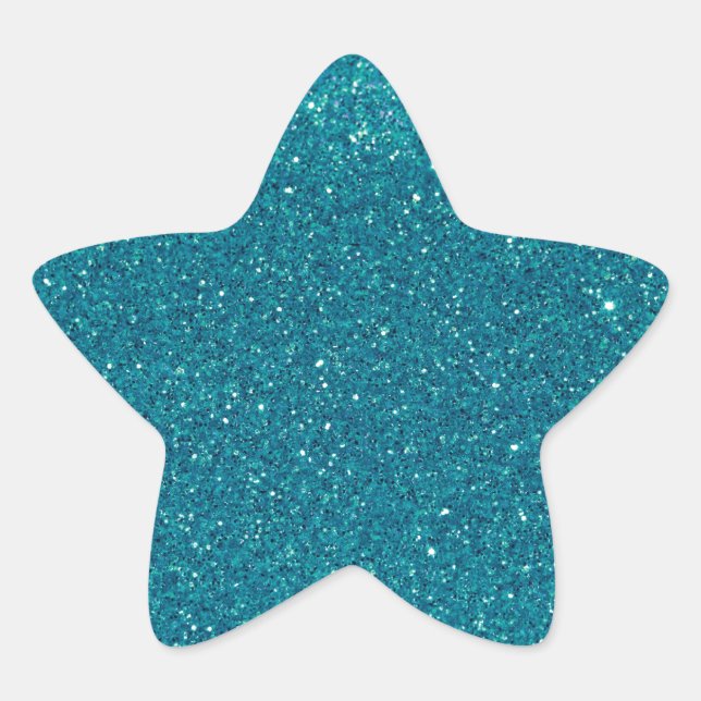 Sticker Étoile Turquoise Glitter (Devant)