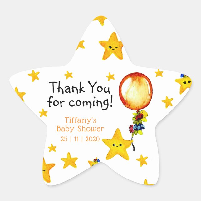 Sticker Étoile Twinkle Little Star Baby shower neutre de genre (Devant)