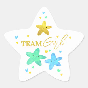 Sticker Étoile Twinkle Little Star Gender Reveal Team Girl