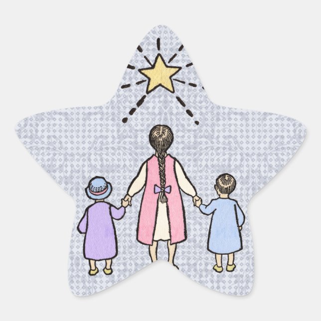 Sticker Étoile Twinkle Little Star Vintage Nursery Rhyme (Devant)