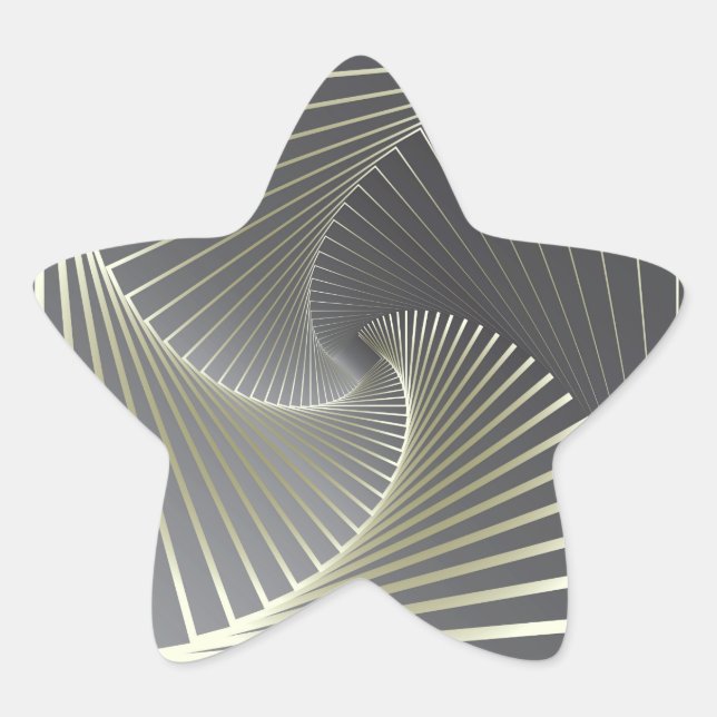 Sticker Étoile twirl gris jaune (Devant)