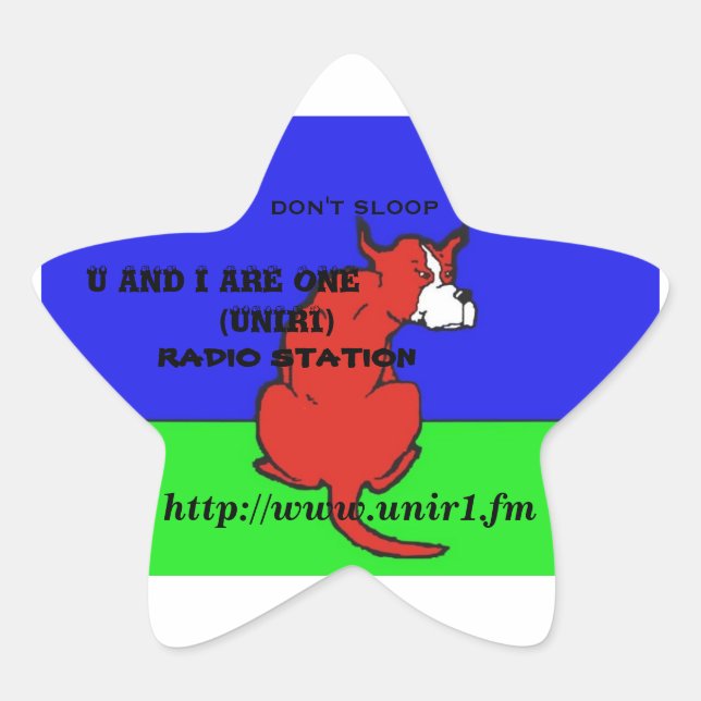 STICKER ÉTOILE U ET I SONT UNE STAR DE RADIO (Devant)