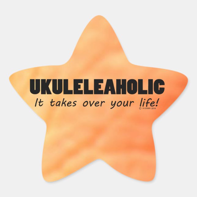 Sticker étoile Ukuleleaholic (Devant)