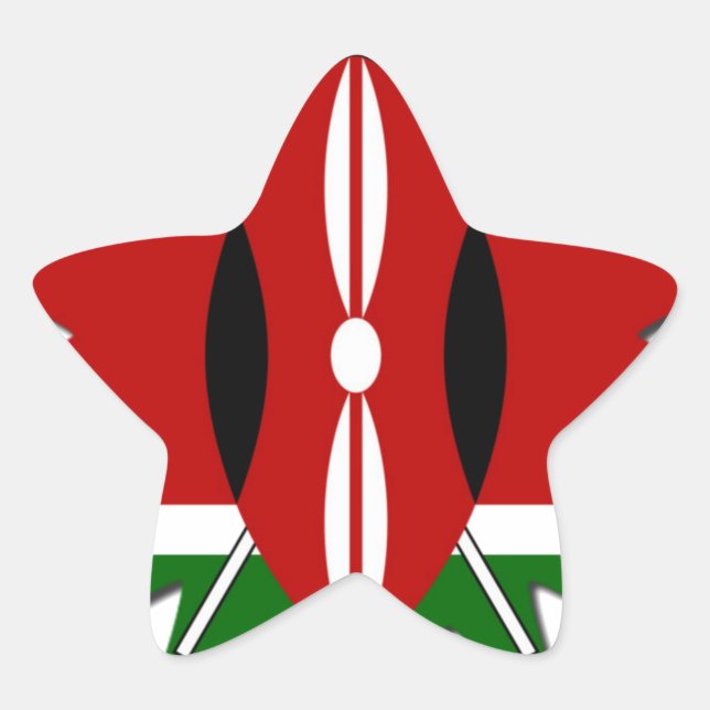 Sticker Étoile Un Motif kenyan dynamique : un art 18 étoiles (Devant)