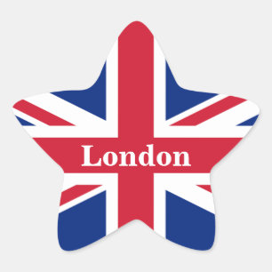 Sticker Étoile Union Jack London ~ British Flag Classic Round Sti