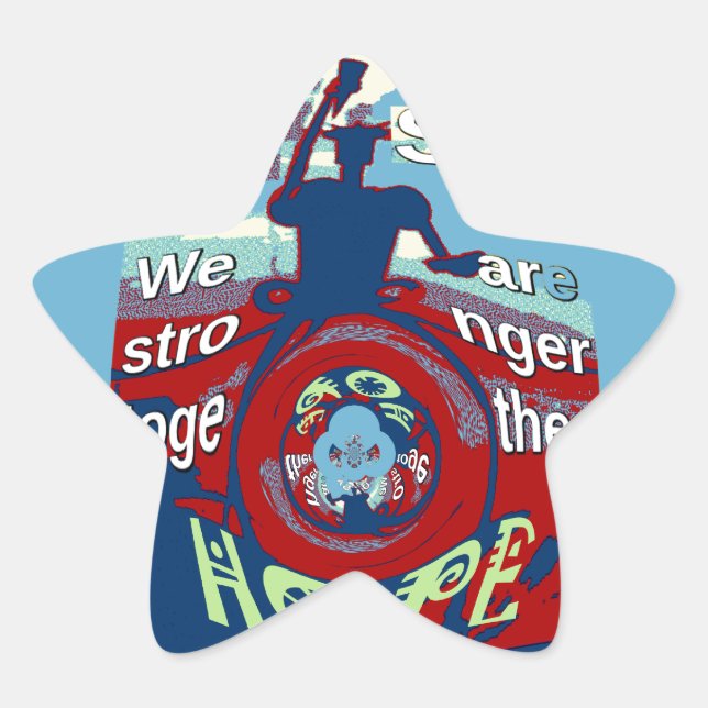 Sticker Étoile United in Hope : Stronger Together - USA Art Print (Devant)