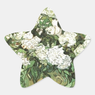 Sticker Étoile Vase avec Roses - Van Gogh