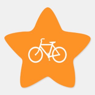 Sticker Étoile Vélo blanc et orange