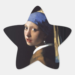 Sticker Étoile Vermeer Girl Pearl Élevant Masterpiece Peinture