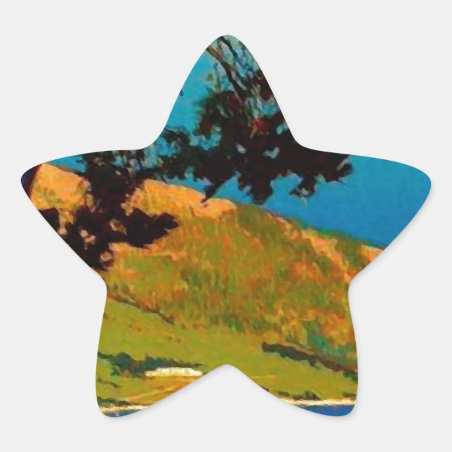 Sticker Étoile Vintage California Coast Travel (Devant)