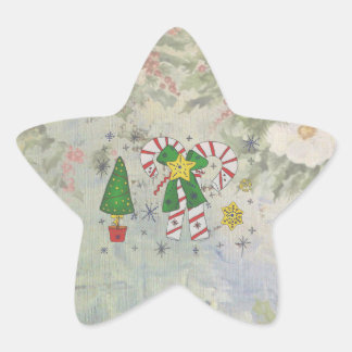 Sticker Étoile Vintage Weihnachten