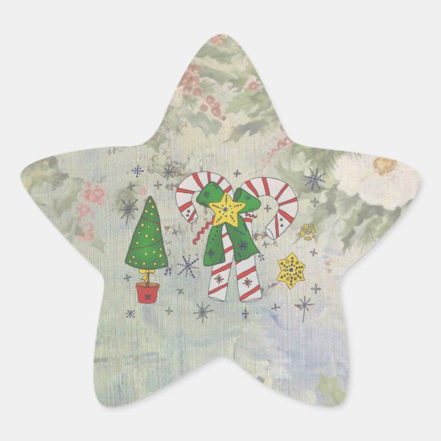 Sticker Étoile Vintage Weihnachten (Devant)