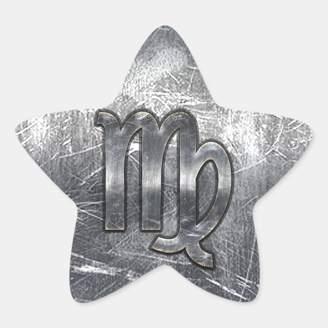 Sticker Étoile Virgo Zodiac Sign dans Grunge Distressed Style Dec (Devant)