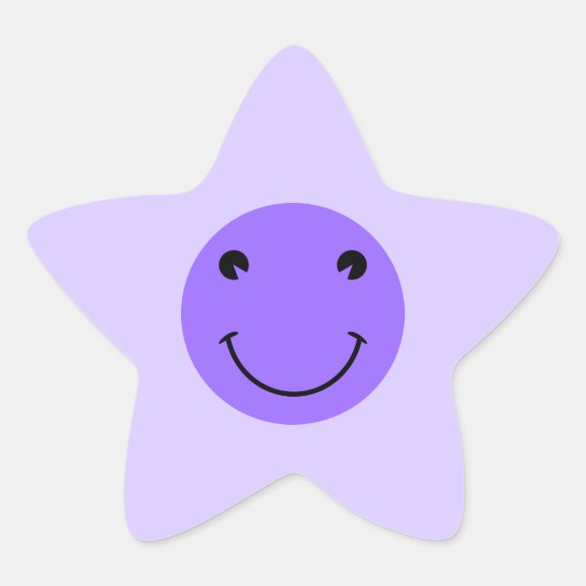 Sticker Étoile Visage Bleu Violet (Devant)