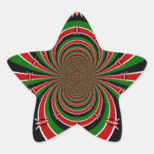 Sticker Étoile Vision Kenya vibrant : représentation du drapeau k