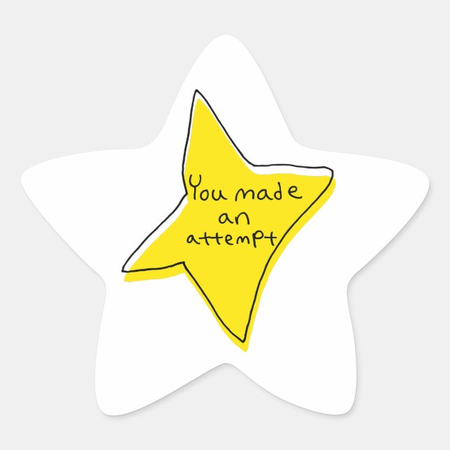 Sticker Étoile Vous Avez Fait Une Tentative - Etoile Jaune (Devant)