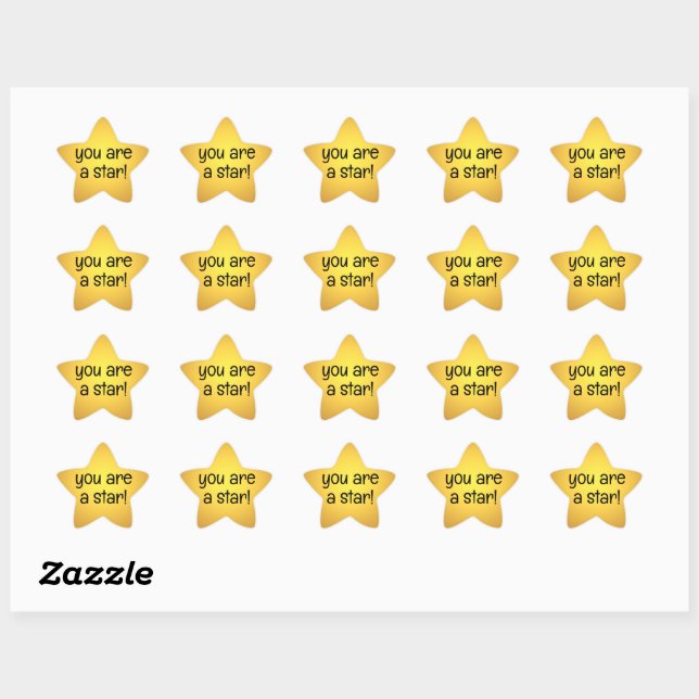 Sticker Étoile Vous êtes une star ! (Feuille)
