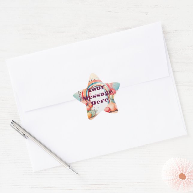 Sticker Étoile Watercolor Rainbow Bliss Party (Enveloppe)
