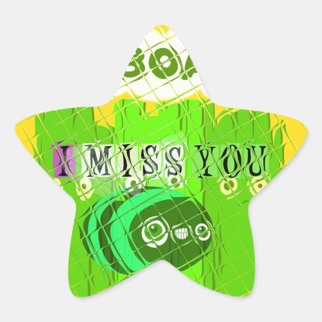 Sticker Étoile Whimsical Bored, mais la pensée de vous (Devant)